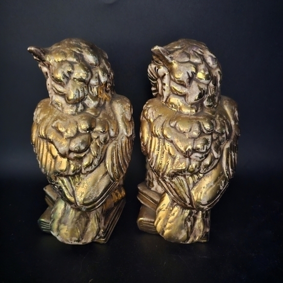 Vintage porcelain gilt owl figurines - Picture 4 of 10
